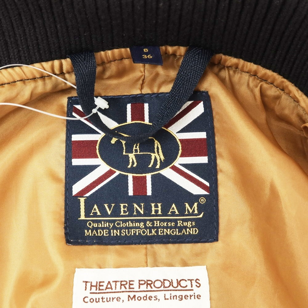 【中古】ラベンハム LAVENHAM ポリエステル カウハイドレザー 中綿 キルティングブルゾン ブラック【 36 】【 状態ランクB 】【 メンズ 】