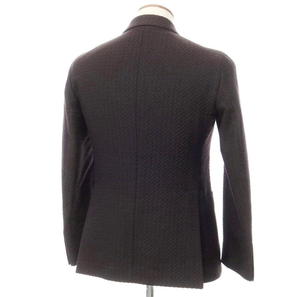 [Used] TAGLIATORE Wool double-breasted jacket, dark brown x navy [46 7R] [Condition rank A] [Men&