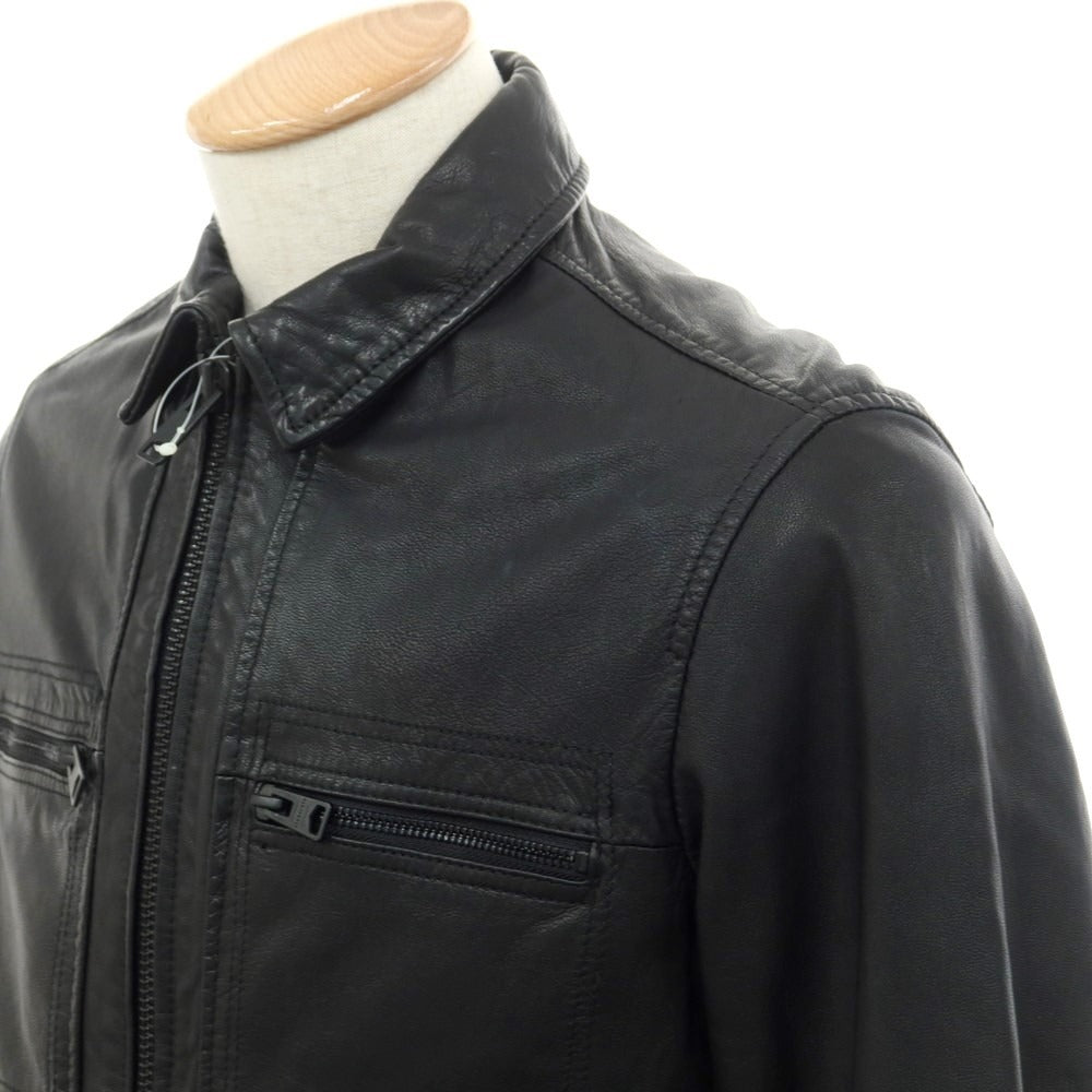 【中古】オールセインツ AllSaints ゴートレザー ジップアップ レザーブルゾン ブラック【 XS 】【 状態ランクB 】【 メンズ 】