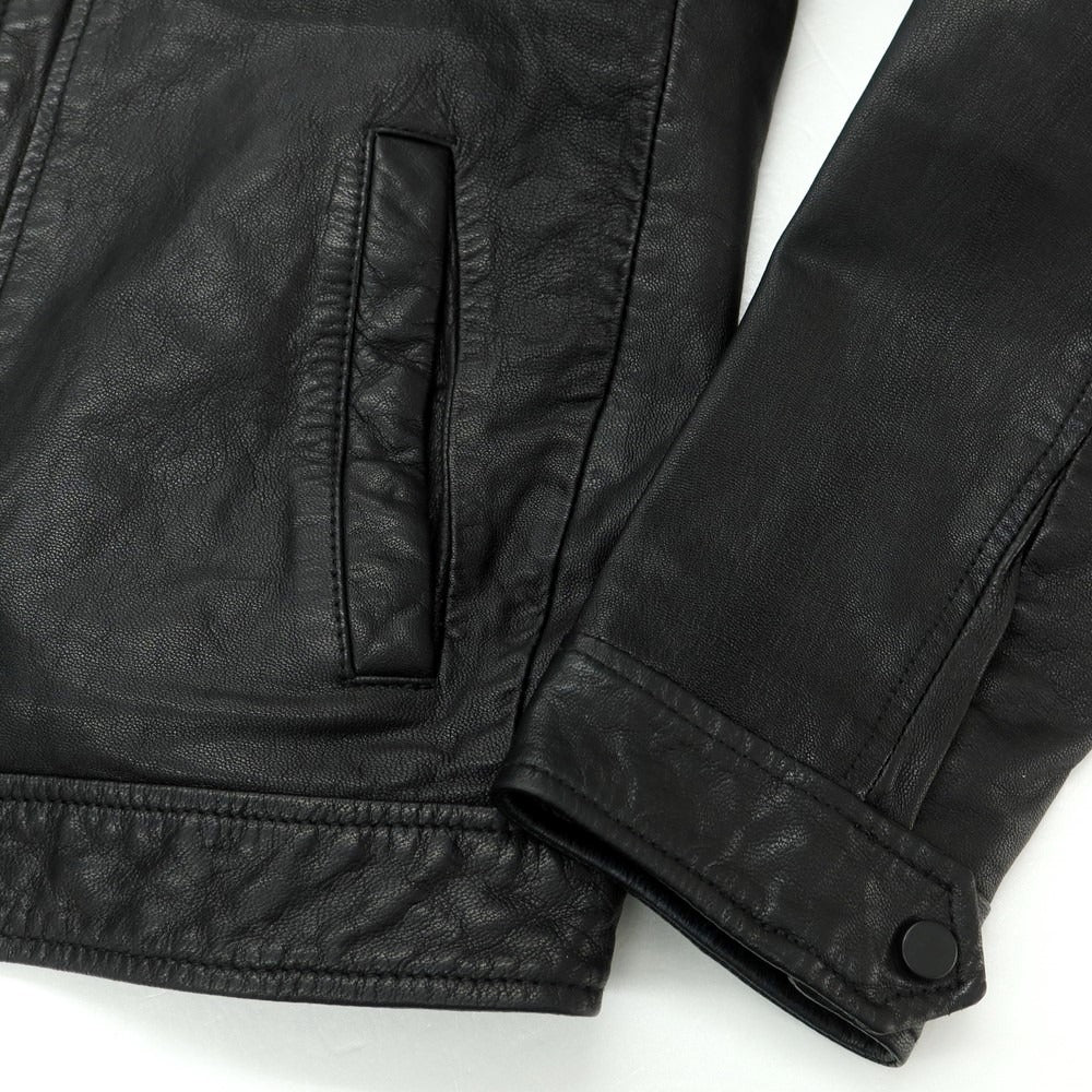 【中古】オールセインツ AllSaints ゴートレザー ジップアップ レザーブルゾン ブラック【 XS 】【 状態ランクB 】【 メンズ 】