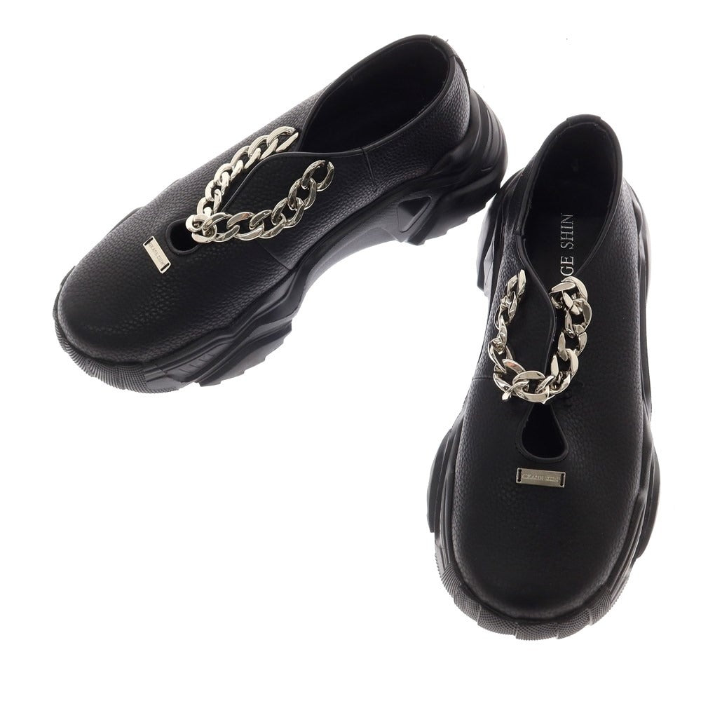 [Used] MIKAGE SHIN Leather Chain Slip-on Sneakers Black [26] [Condition Rank B] [Men&