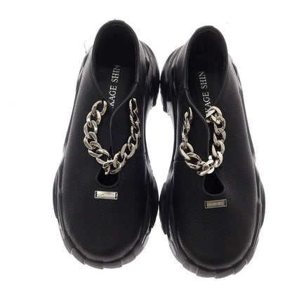 [Used] MIKAGE SHIN Leather Chain Slip-on Sneakers Black [26] [Condition Rank B] [Men&