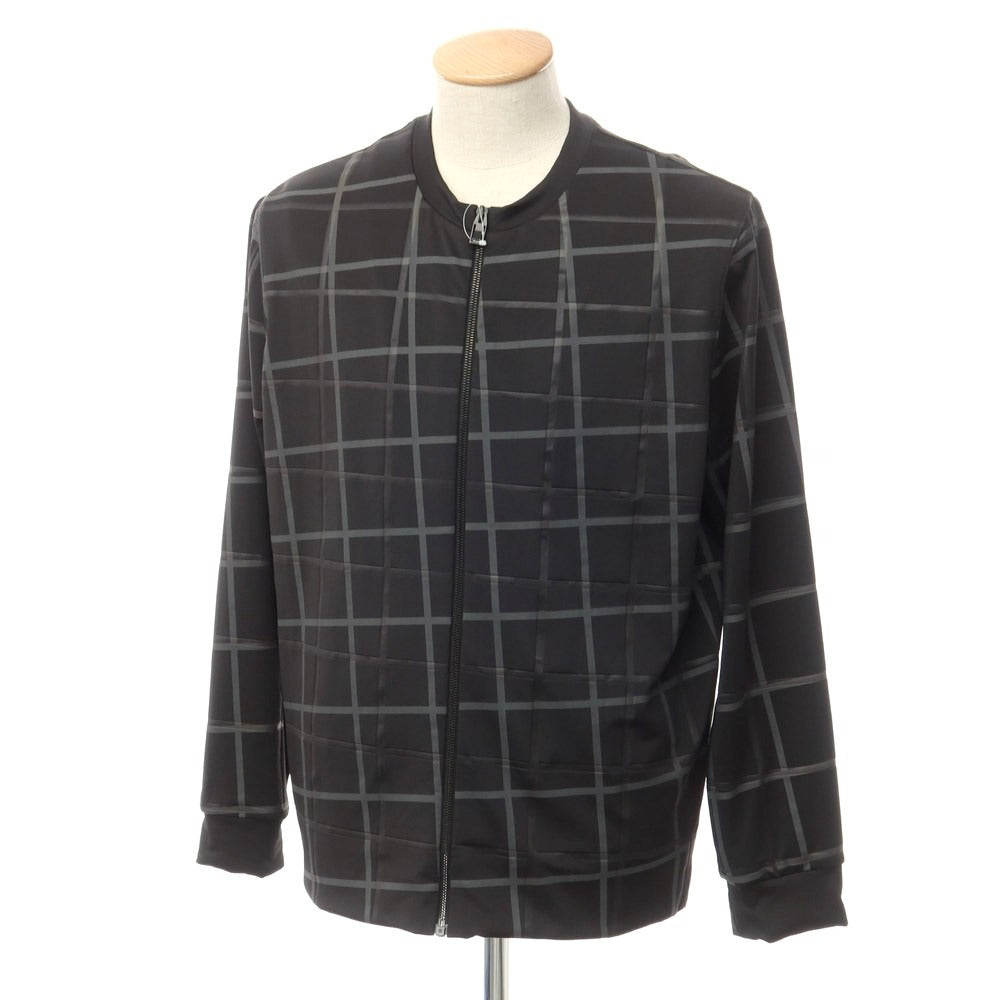 [Used] BALENCIAGA Jersey polyester check zip-up blouson Black [S] [Condition rank C] [Men&