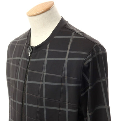 [Used] BALENCIAGA Jersey polyester check zip-up blouson Black [S] [Condition rank C] [Men&