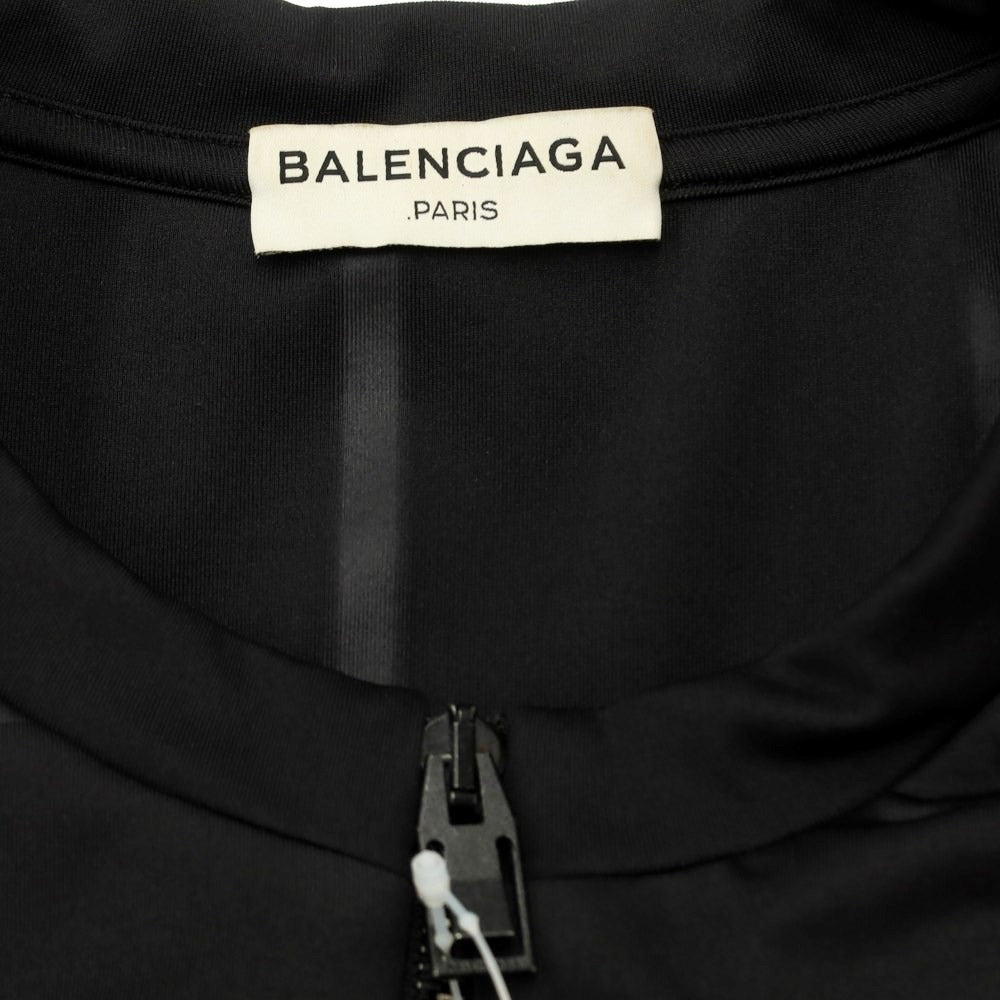 [Used] BALENCIAGA Jersey polyester check zip-up blouson Black [S] [Condition rank C] [Men&