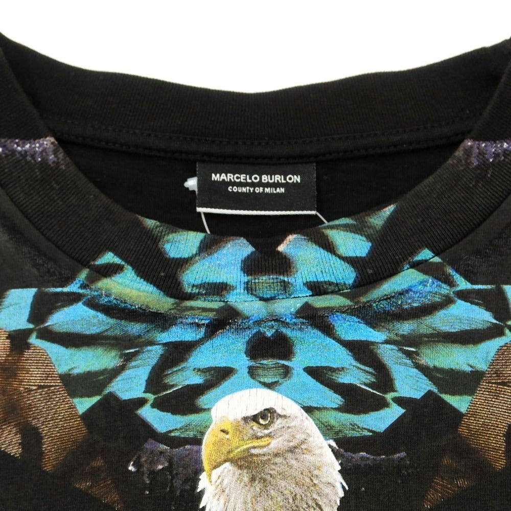 [Used] Marcelo Burlon Eagle Print Short Sleeve T-Shirt Black [S] [Condition Rank C] [Men&