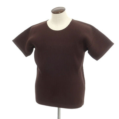 [Used] Homme Plissé Issey Miyake Spring/Summer 2024 Pleated Short Sleeve T-Shirt Dark Brown [No Label (L)] [Condition Rank A] [Men&