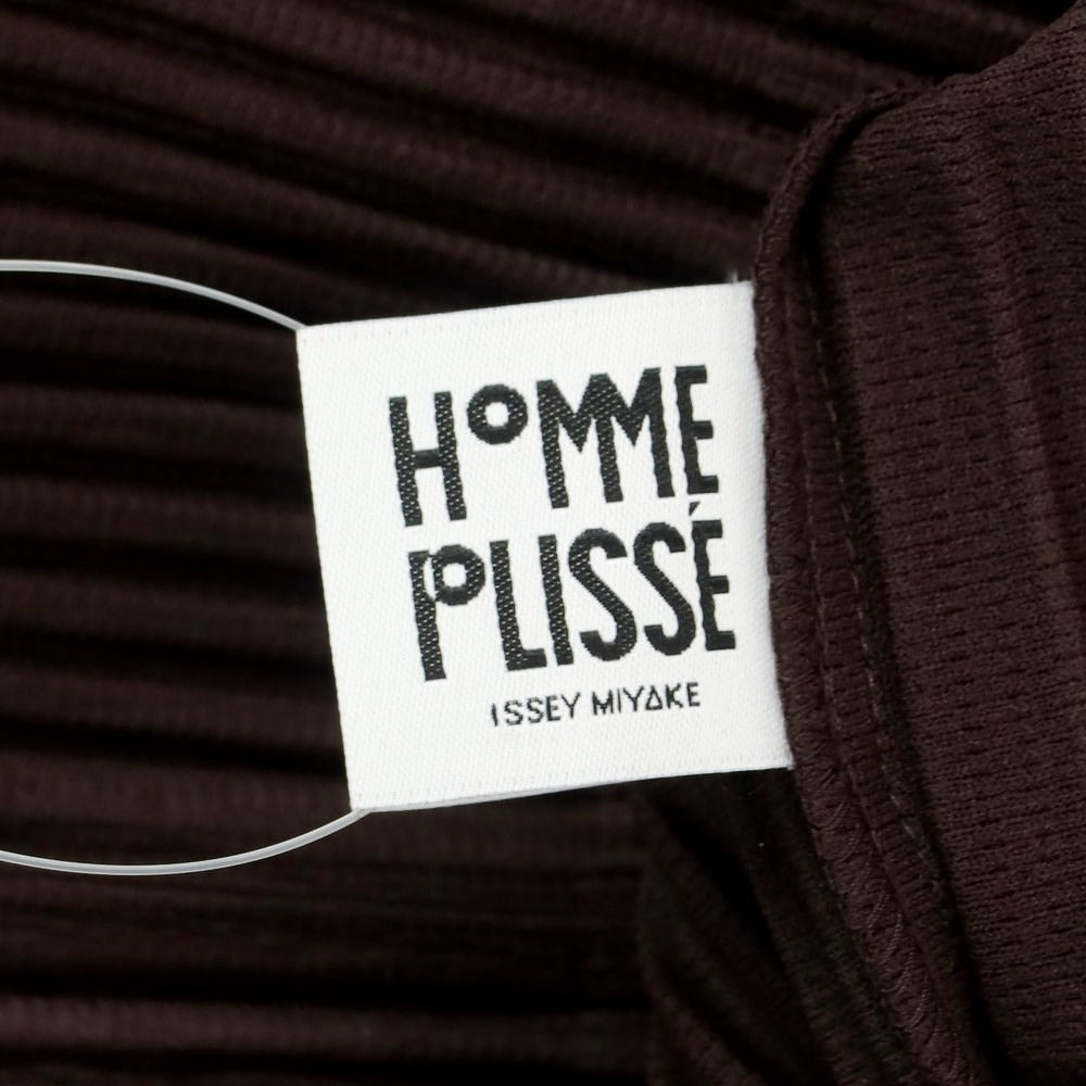 [Used] Homme Plissé Issey Miyake Spring/Summer 2024 Pleated Short Sleeve T-Shirt Dark Brown [No Label (L)] [Condition Rank A] [Men&