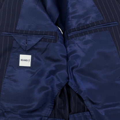 [Used] BEAMS F Wool Stripe Set-up 3-Button Suit Navy [Size 46] [NVY] [S/S] [Condition Rank B] ​​[Men&