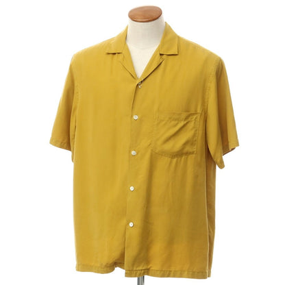 [Used] Portuguese Flannel Lyocell Open Collar Short Sleeve Shirt Mustard [M] [Condition Rank C] [Men&