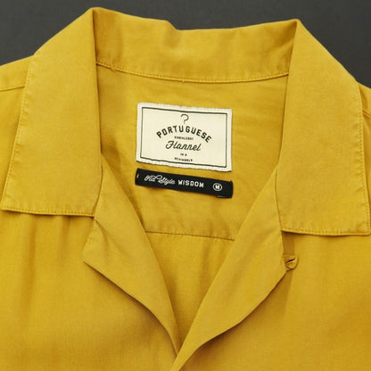 [Used] Portuguese Flannel Lyocell Open Collar Short Sleeve Shirt Mustard [M] [Condition Rank C] [Men&