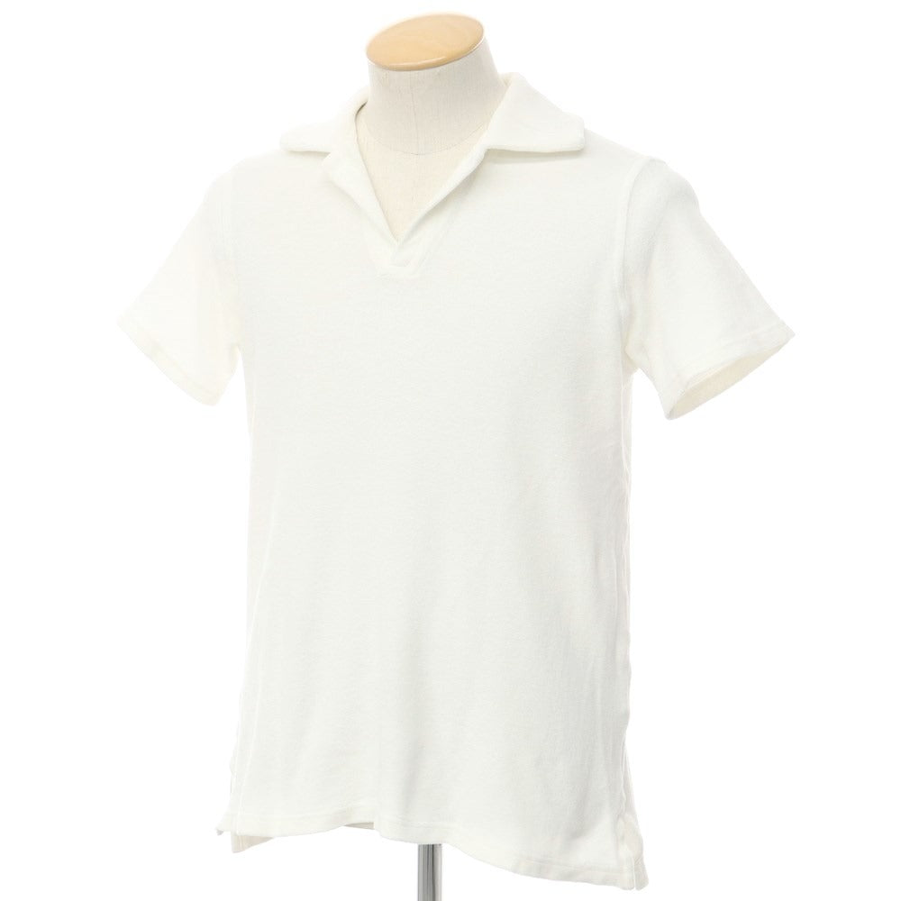 [Used] THE GIGI pile cotton short sleeve skipper polo shirt white [XS] [Condition rank B] [Men&