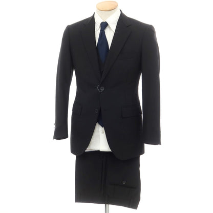 【中古】アザブテーラー azabu tailor ウール スリーピース 2つボタンスーツ ブラック【 40/79 】【 状態ランクB 】【 メンズ 】