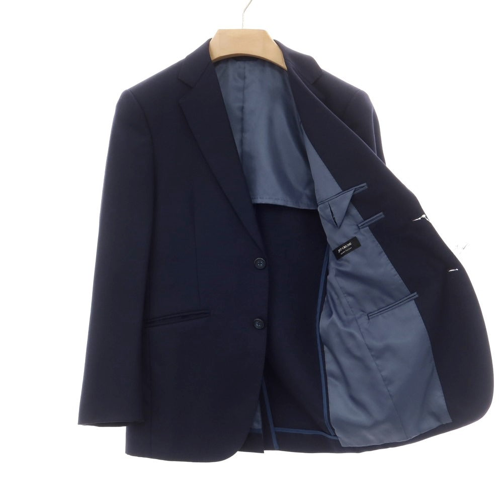 【中古】アザブテーラー azabu tailor ウール スリーピース 2つボタンスーツ ネイビー【 40/79 】【 状態ランクB 】【 メンズ 】