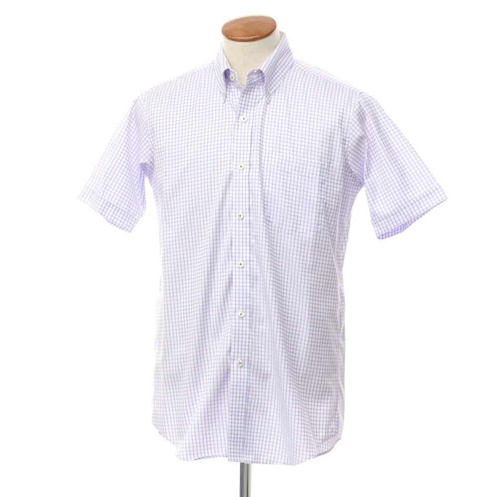 [Used] Simon Carter SIMON CARTER Cotton Check Short Sleeve Shirt White x Purple [40] [Condition Rank B] [Men&