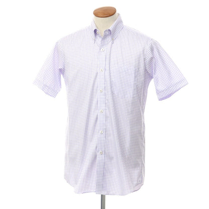 [Used] Simon Carter SIMON CARTER Cotton Check Short Sleeve Shirt White x Purple [40] [Condition Rank B] [Men&