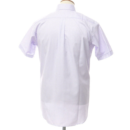 [Used] Simon Carter SIMON CARTER Cotton Check Short Sleeve Shirt White x Purple [40] [Condition Rank B] [Men&