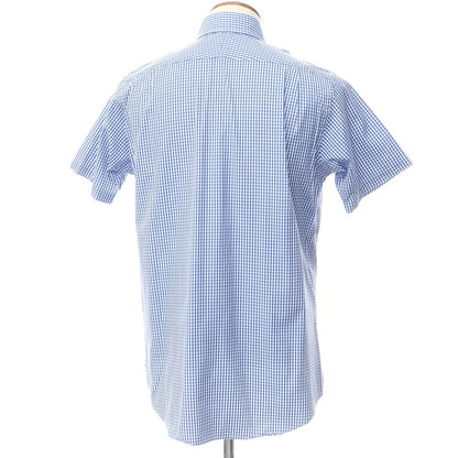 [Used] Ede &amp;amp; Ravenscroft Cotton Check Short Sleeve Shirt Blue x White [40] [Condition Rank C] [Men&