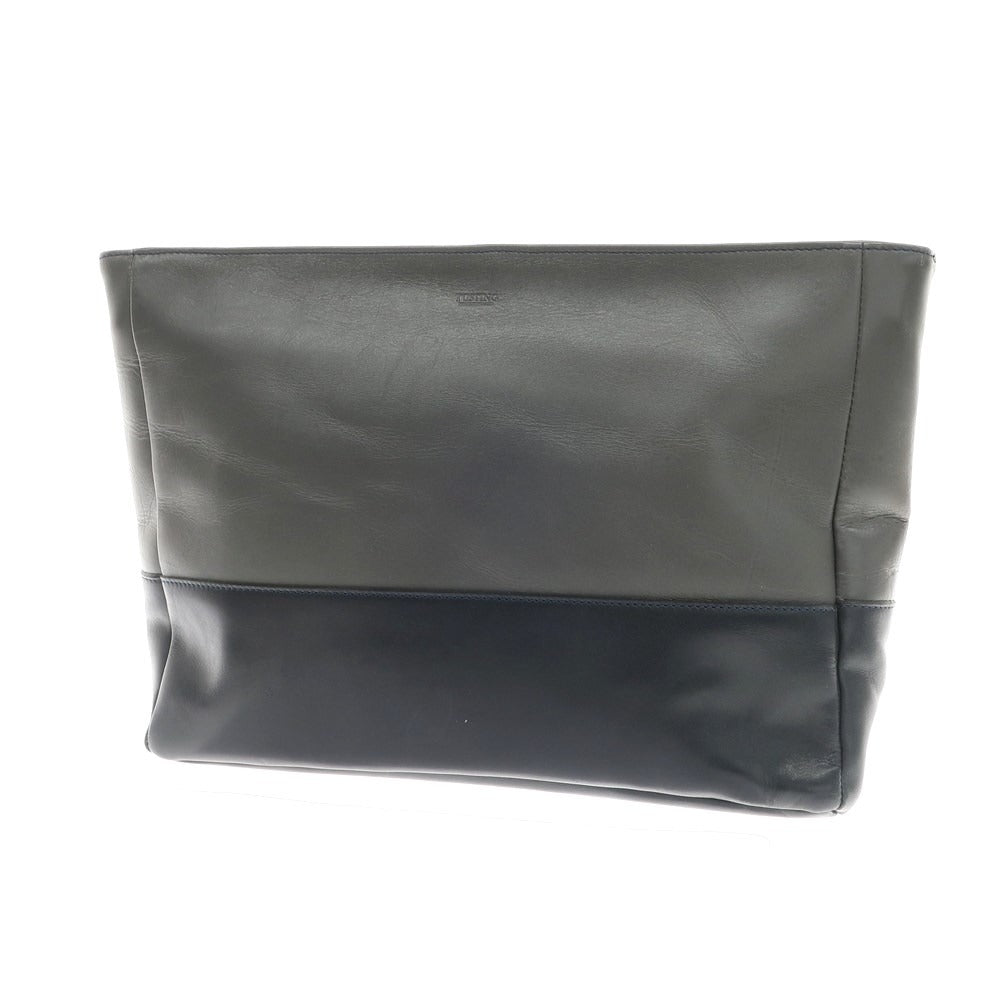 [Used] Tusting Leather Clutch Bag Gray x Dark Navy [Condition Rank C] [Men&