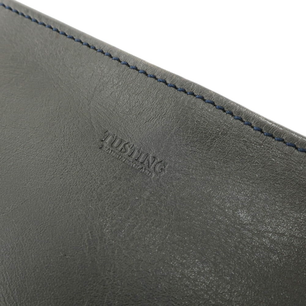 [Used] Tusting Leather Clutch Bag Gray x Dark Navy [Condition Rank C] [Men&