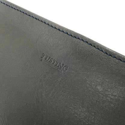 [Used] Tusting Leather Clutch Bag Gray x Dark Navy [Condition Rank C] [Men&