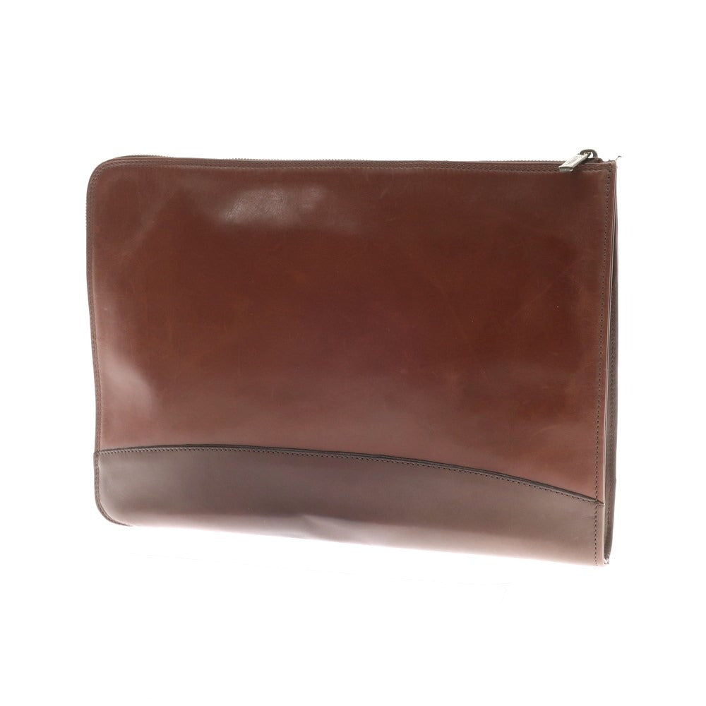 [Used] Tusting azabu tailor special order leather clutch bag brown [Condition rank C] [Men&