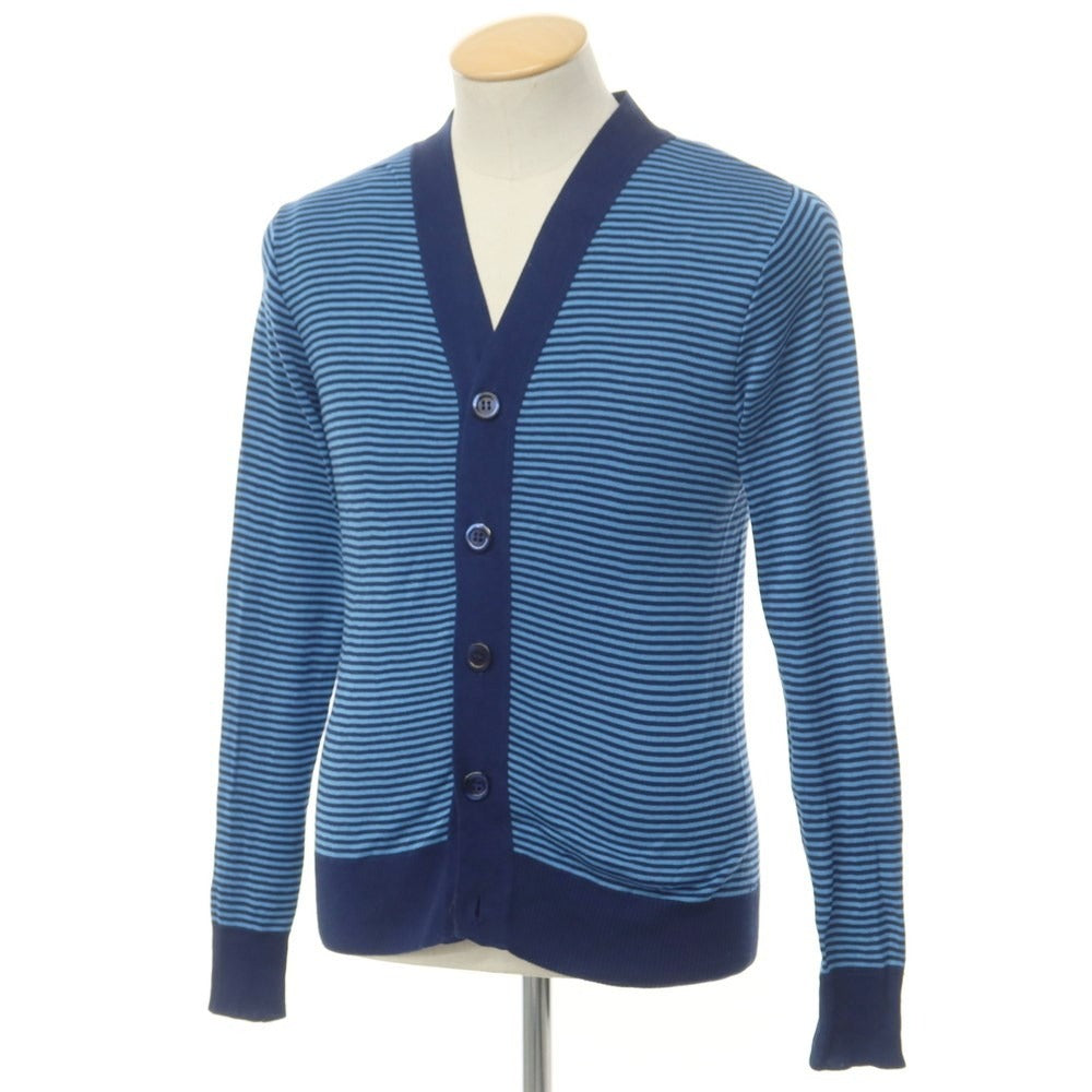 [Used] Letroyes High Gauge Cotton Border Cardigan Light Blue x Navy [S] [Condition Rank C] [Men&