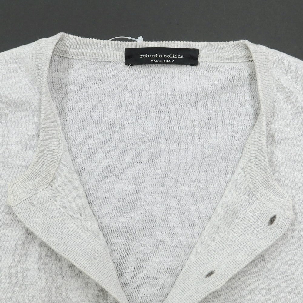 [Used] Roberto Collina ROBERTO COLLINA High Gauge Cotton Henry Neck Knit Light Gray [44] [Condition Rank D] [Men&