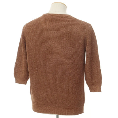 [Used] EDIFICE mid-gauge 5/8 sleeve crew neck knit, brown [44] [Condition rank B] [Men&