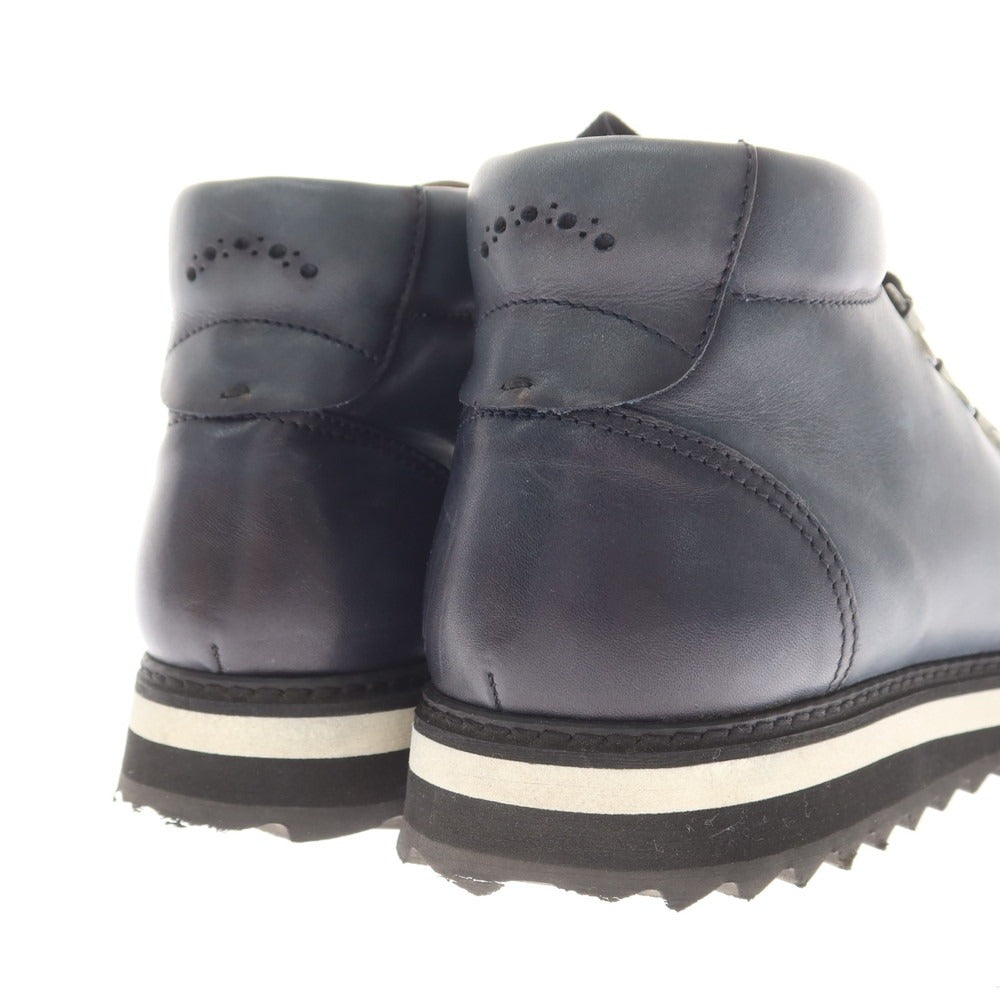 [Used] CALCE Leather Mountain Boots Navy [39] [Condition Rank B] [Men&