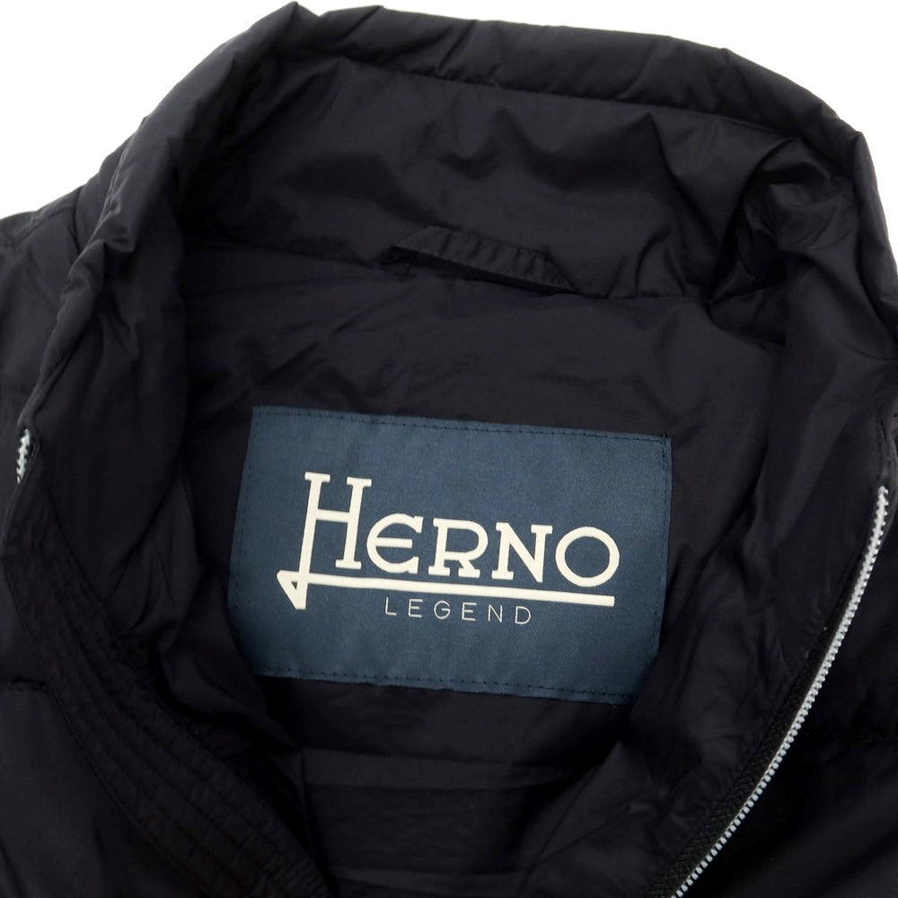 【中古】ヘルノ Herno ナイロン ジップアップ ダウンベスト ブラック【 46 】【 状態ランクB 】【 メンズ 】