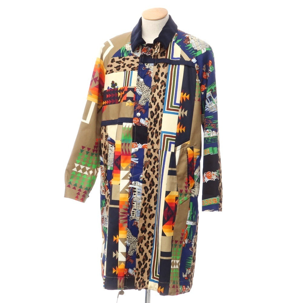 【中古】サカイ Sacai × Hank Willis Thomas コットン パッチワーク ステンカラーコート マルチカラー【 1 】【 状態ランクA 】【 メンズ 】