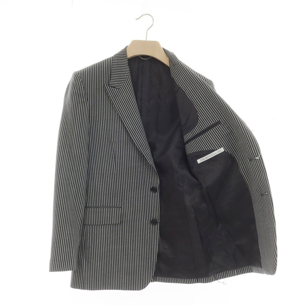 【中古】ジョンローレンスサリバン JOHN LAWRENCE SULLIVAN ウール ストライプ 2B テーラードジャケット オフホワイトxブラック【 44 】【 状態ランクB 】【 メンズ 】 [EPD]