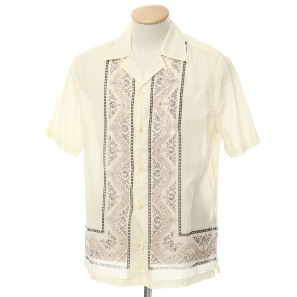 [Used] AllSaints Cotton Open Collar Short Sleeve Shirt Beige [XS] [Condition Rank B] [Men&