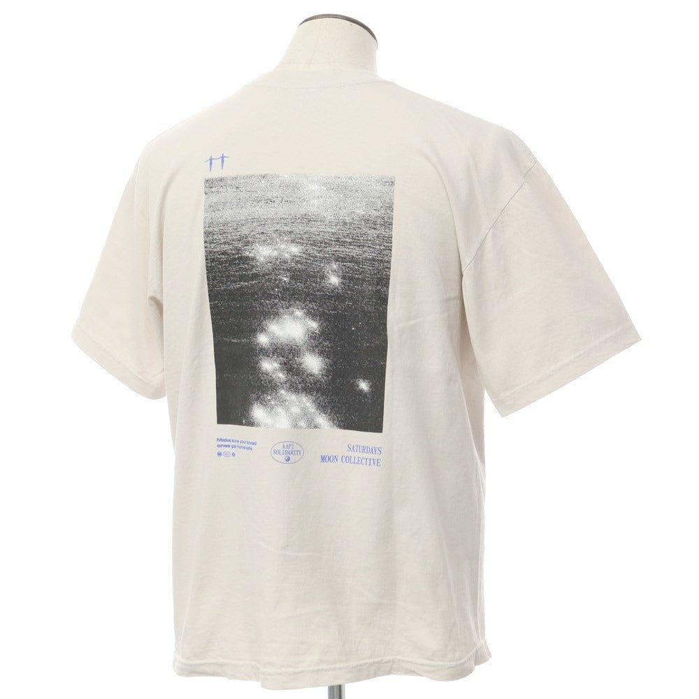 【中古】サタデーズ ニューヨークシティ Saturdays NYC × MOON COLLECTIVE プリント クルーネック 半袖Ｔシャツ サンドベージュ【 L 】【 状態ランクC 】【 メンズ 】
[CPD]