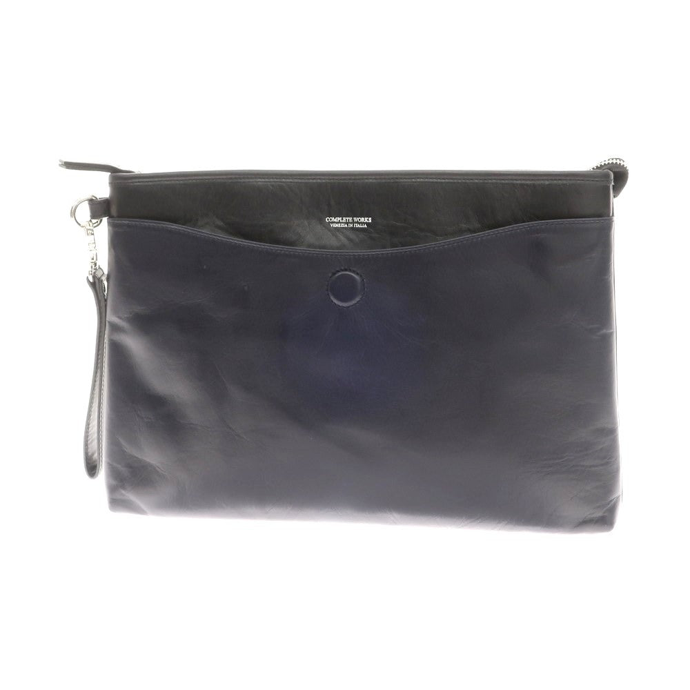 [Used] Complete Works Leather Clutch Bag Navy x Black [Condition Rank B] ​​[Men&