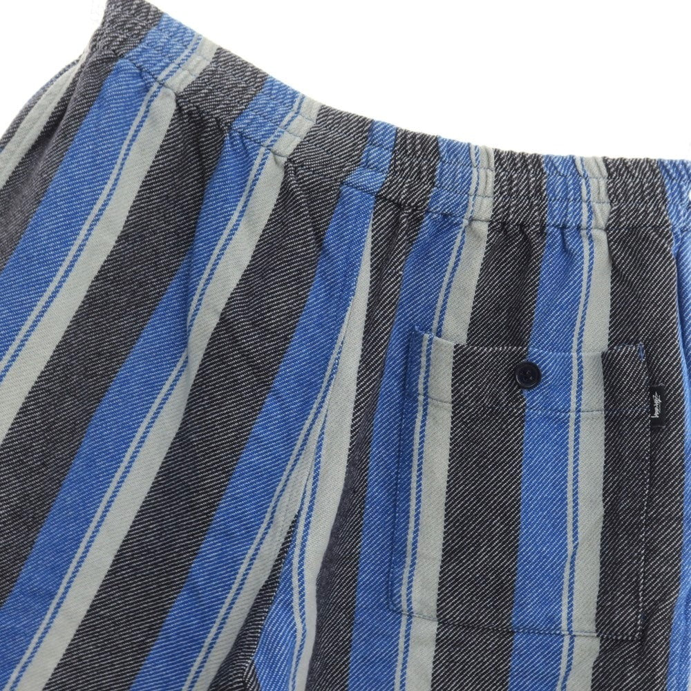 [Used] STUSSY Cotton Striped Shorts Blue x Black [S] [Condition Rank B] [Men&