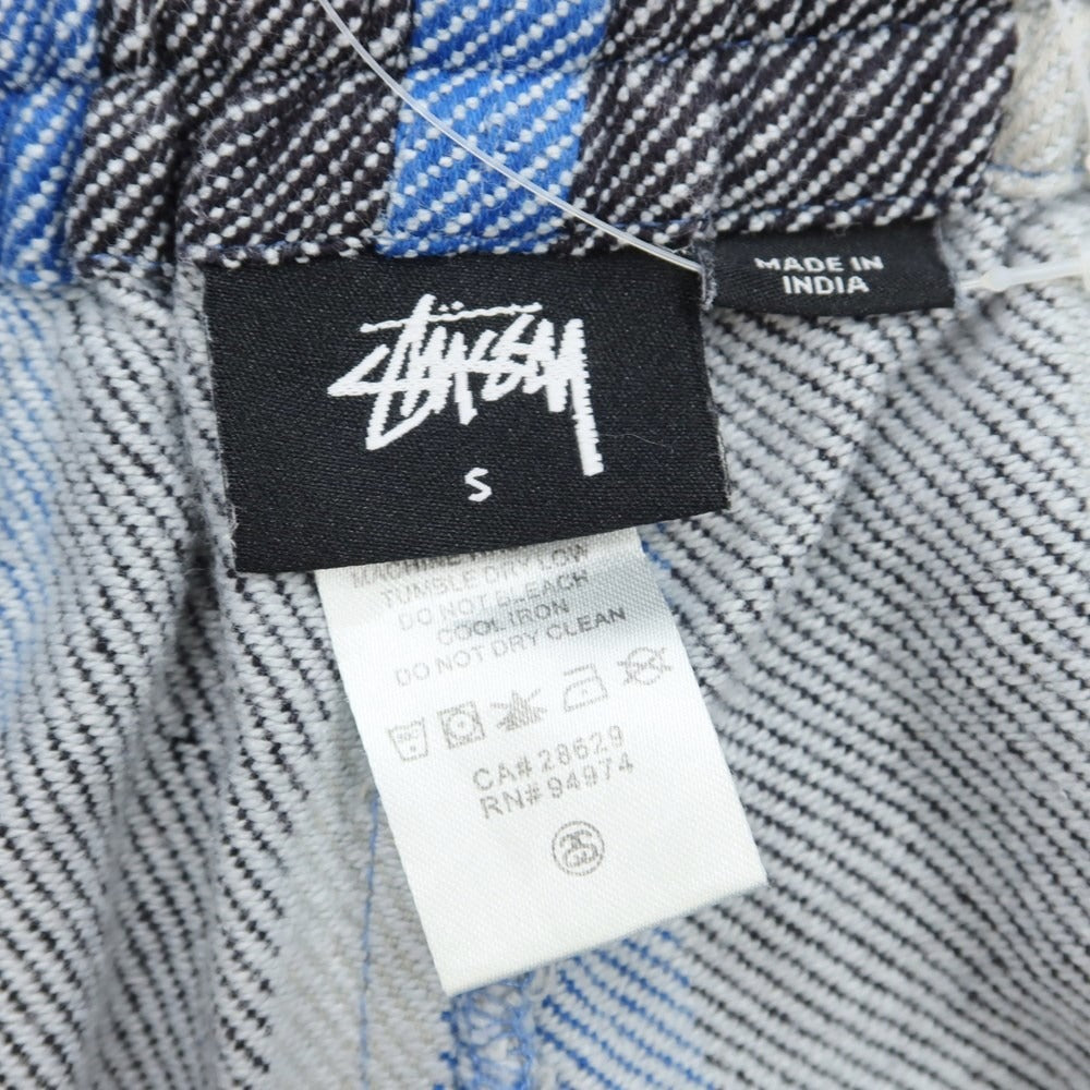 [Used] STUSSY Cotton Striped Shorts Blue x Black [S] [Condition Rank B] [Men&