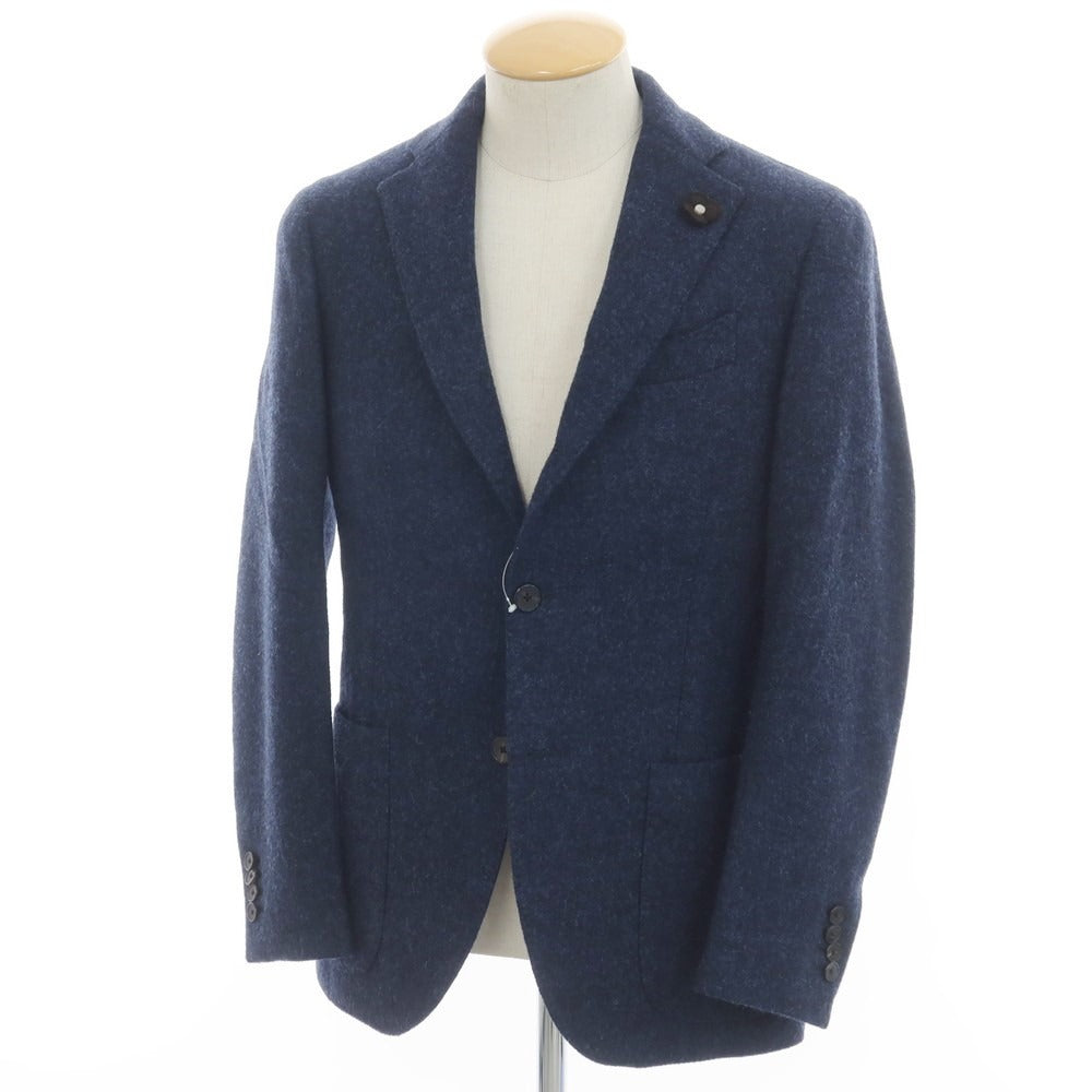 【中古】ラルディーニ LARDINI ウール 3B カジュアルジャケット ネイビーxブルー【 44 】【 状態ランクB 】【 メンズ 】