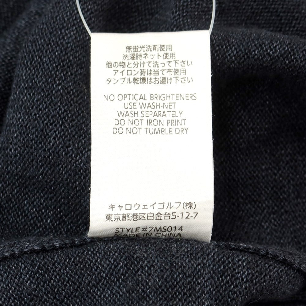 [Used] TravisMathew Linen Cotton Knit Vest Black x Dark Gray [2XL] [Condition Rank C] [Men&