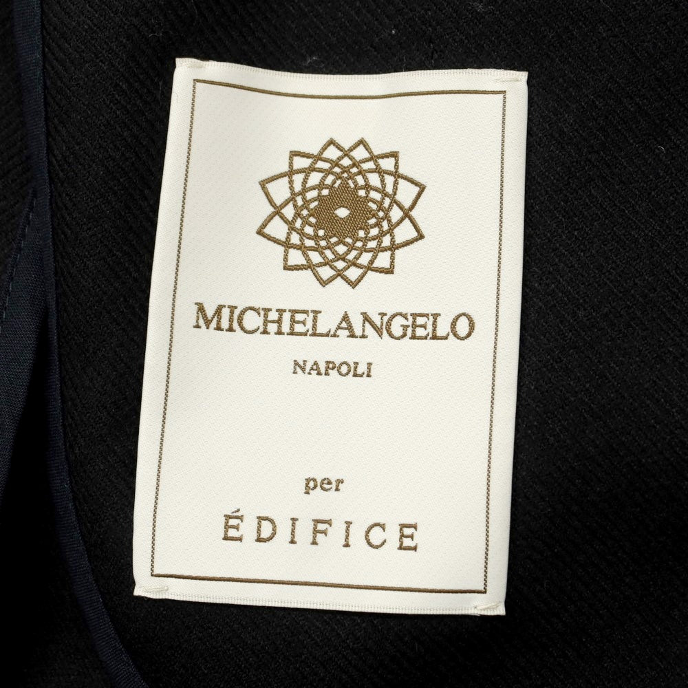 【中古】ミケランジェロ MICHELANGELO EDIFICE別注 ウール チェスターフィールドコート ブラック【 42 】【 状態ランクB 】【 メンズ 】