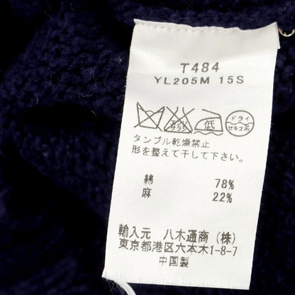 [Used] Three Dots Mid-gauge Cotton Linen Crew Neck Knit Navy [S rank] [Condition rank C] [Men&