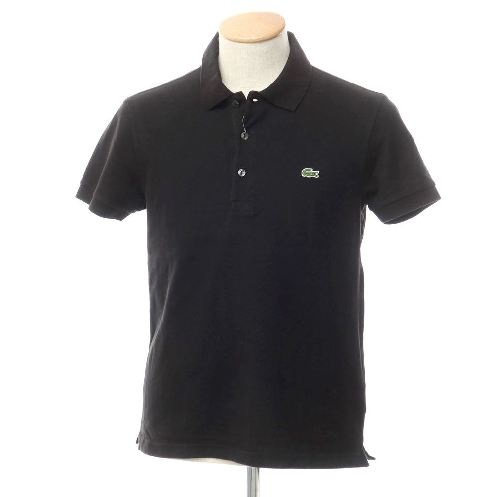 【中古】ラコステ LACOSTE 鹿の子コットン 半袖ポロシャツ ブラック【 2 】【 状態ランクB 】【 メンズ 】