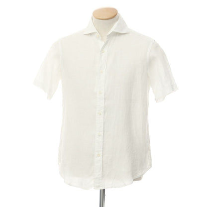 [Used] TOMORROWLAND Linen Horizontal Collar Short Sleeve Shirt White [Size S] [WHT] [S/S] [Condition Rank A] [Men&