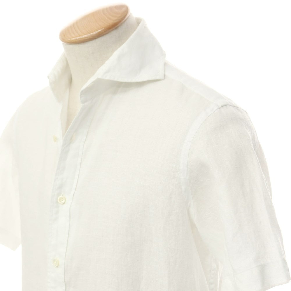 [Used] TOMORROWLAND Linen Horizontal Collar Short Sleeve Shirt White [Size S] [WHT] [S/S] [Condition Rank A] [Men&