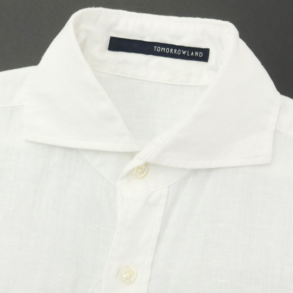 [Used] TOMORROWLAND Linen Horizontal Collar Short Sleeve Shirt White [Size S] [WHT] [S/S] [Condition Rank A] [Men&