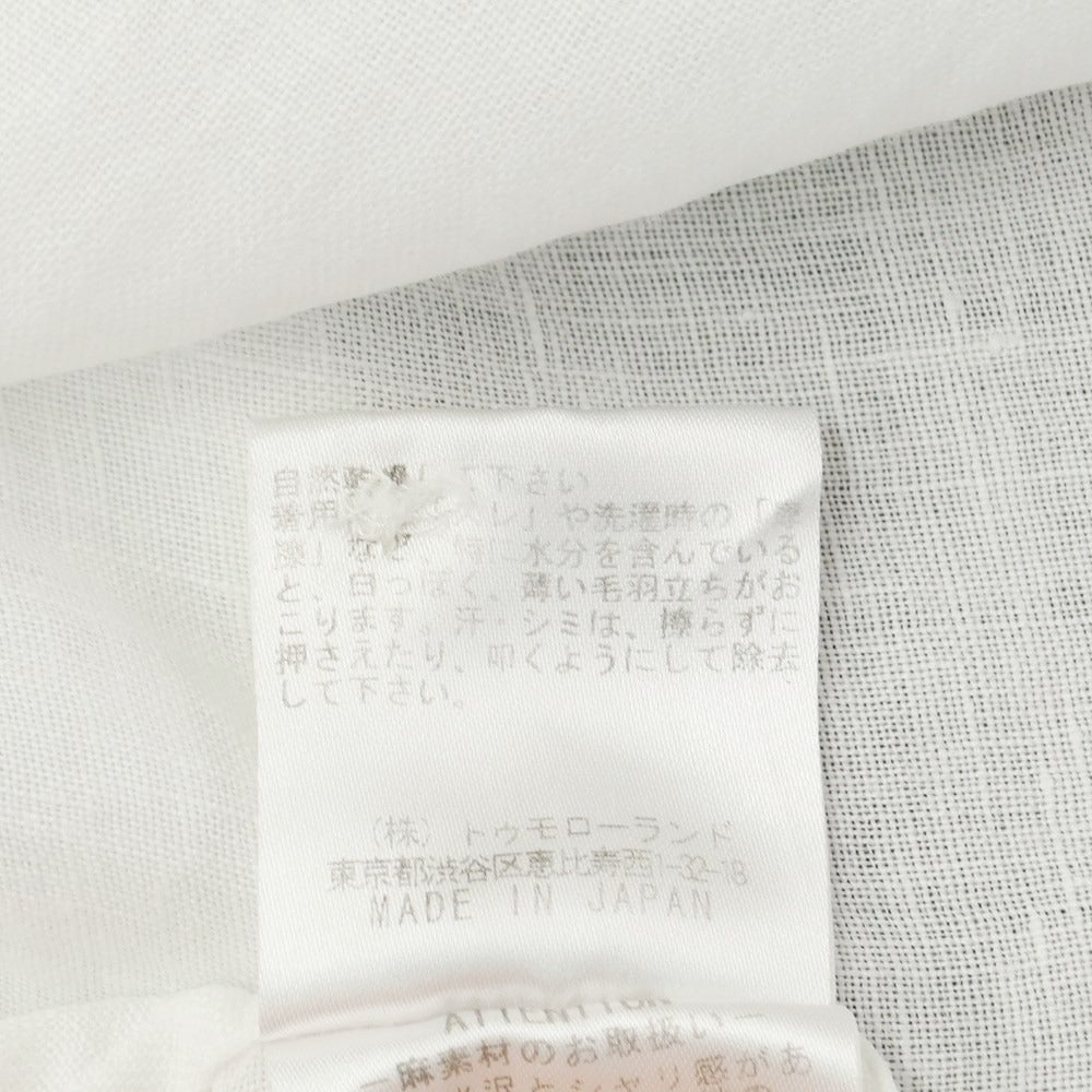 [Used] TOMORROWLAND Linen Horizontal Collar Short Sleeve Shirt White [Size S] [WHT] [S/S] [Condition Rank A] [Men&