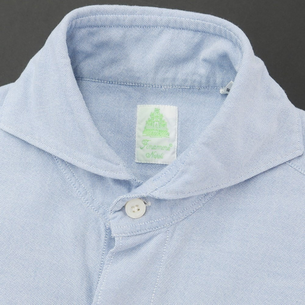 [Used] Finamore Cotton Horizontal Collar Casual Shirt Light Blue [36] [Condition Rank C] [Men&