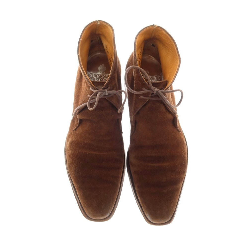 【中古】クロケットアンドジョーンズ CROCKETT&amp;JONES TETBURY スエード チャッカブーツ ブラウン【 5　1/2　E 】【 状態ランクD 】【 メンズ 】
[CPD]