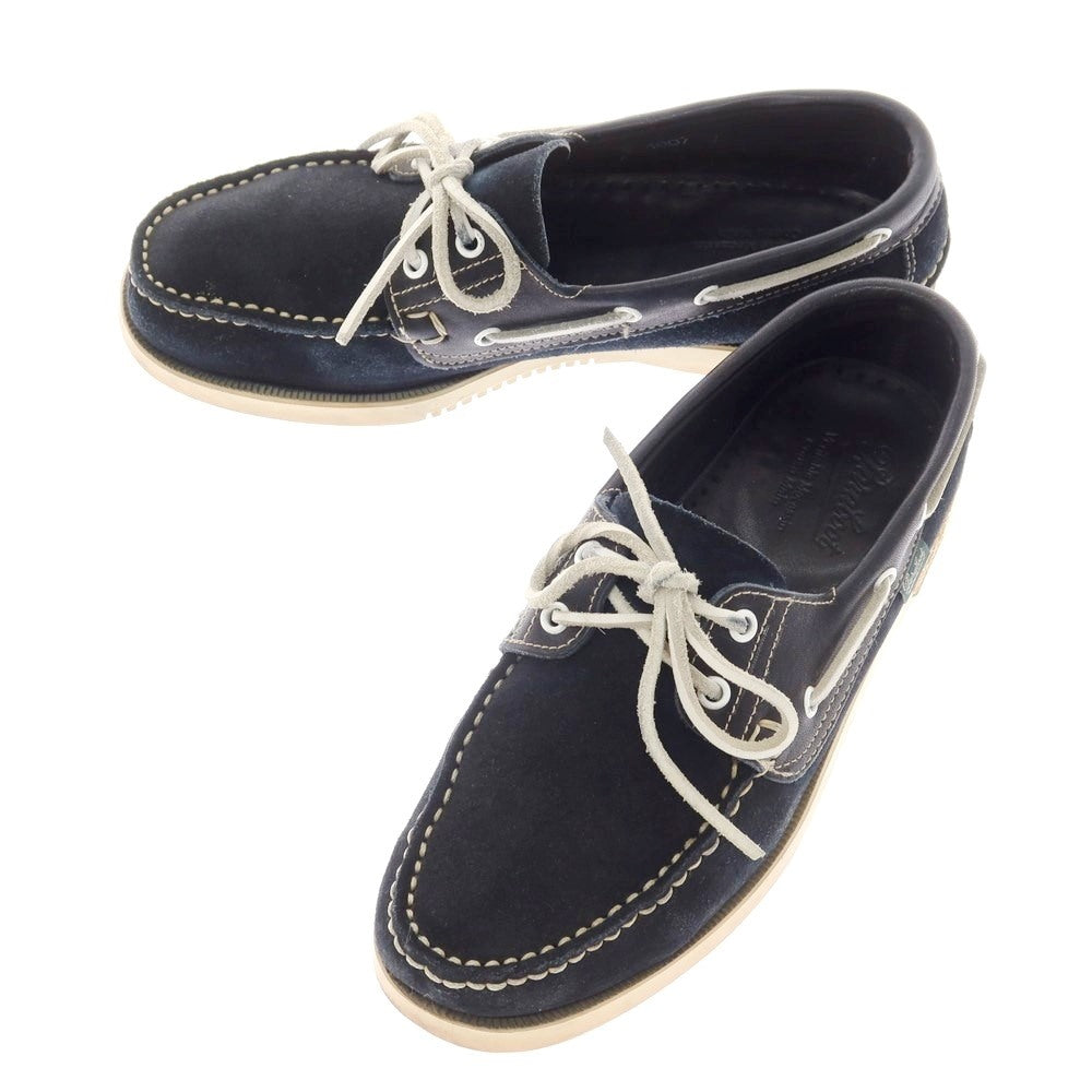 【中古】パラブーツ Paraboot BARTH スエード デッキシューズ ネイビー【 6 】【 状態ランクC 】【 メンズ 】